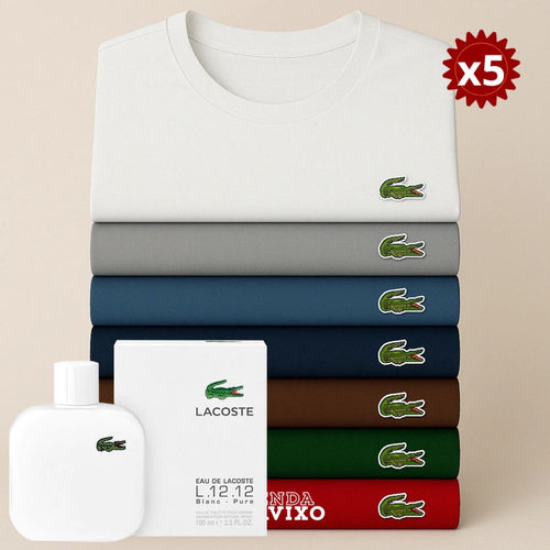 PACK X5 CAMISETAS LACOSTE + LOCION